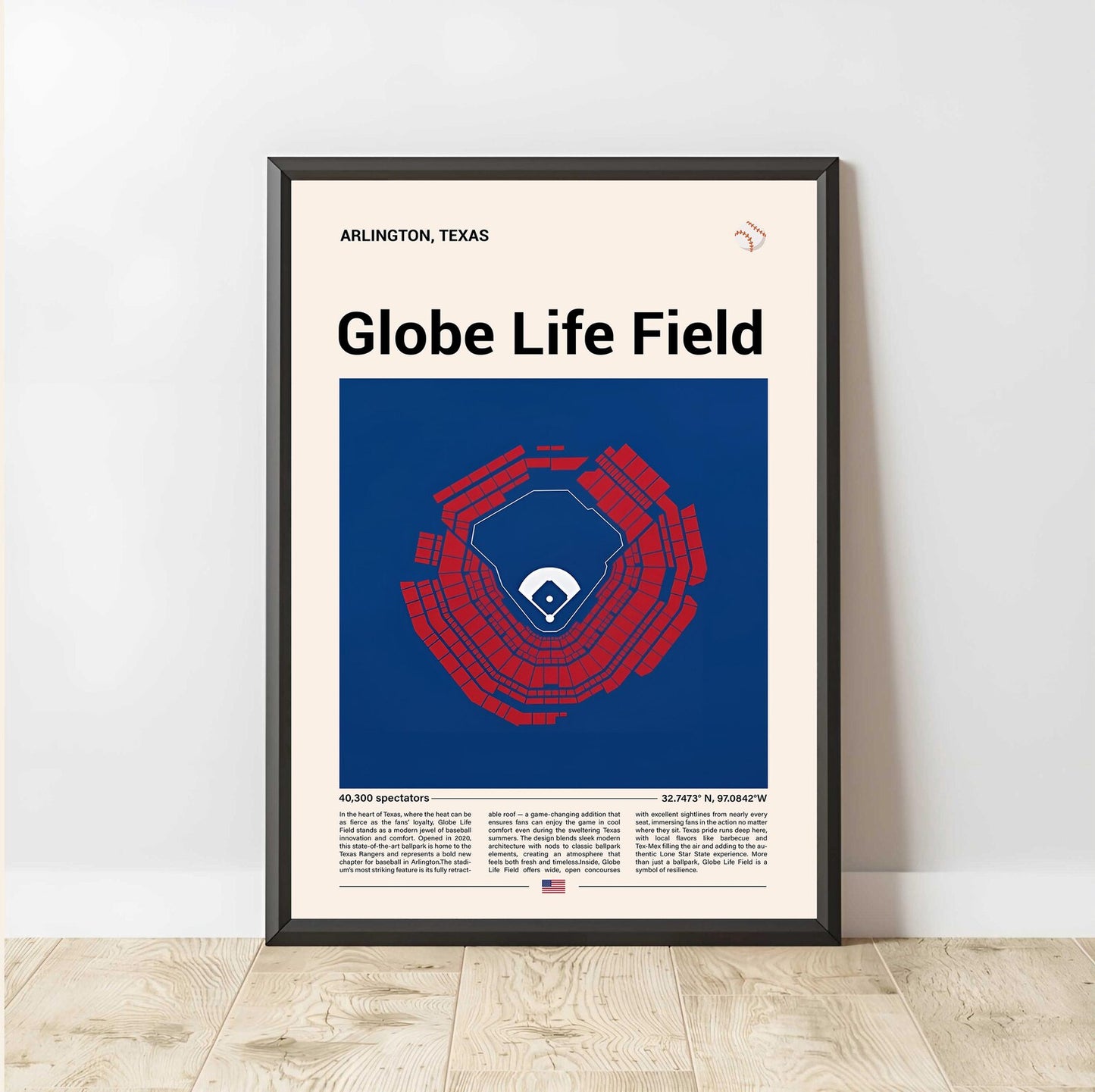 Baseball Stadium Seating Diagram - Vertical Poster - 5to9vibe