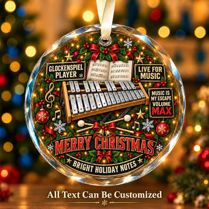 Glockenspiel Player Personalized Glass Ornament | 5To9Vibe
