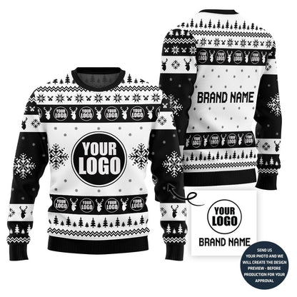 Glowing Custom Logo Holiday Sweater For Teams