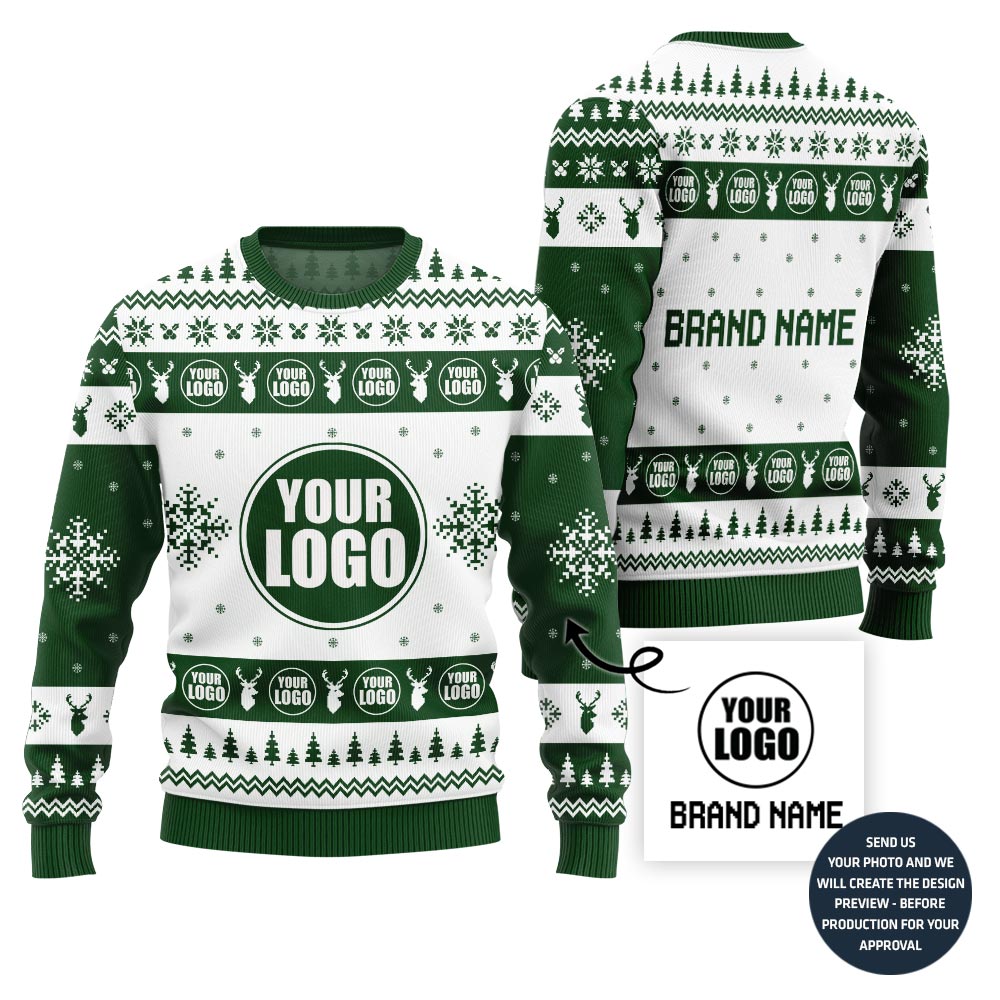 Glowing Custom Logo Holiday Sweater For Teams