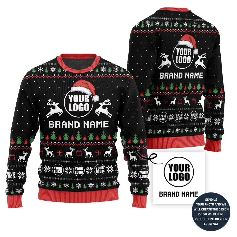 Glowing Custom Logo Holiday Sweater