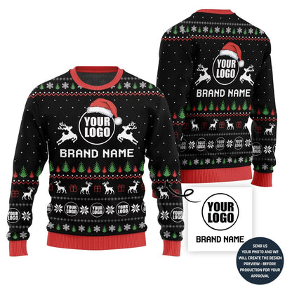 Glowing Custom Logo Holiday Sweater