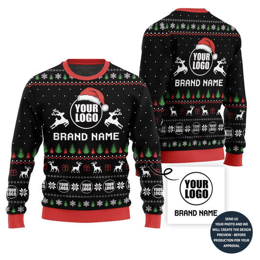 Glowing Custom Logo Holiday Sweater