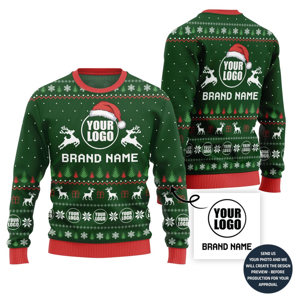 Glowing Custom Logo Holiday Sweater