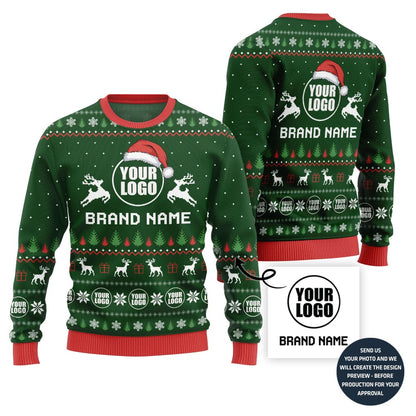 Glowing Custom Logo Holiday Sweater