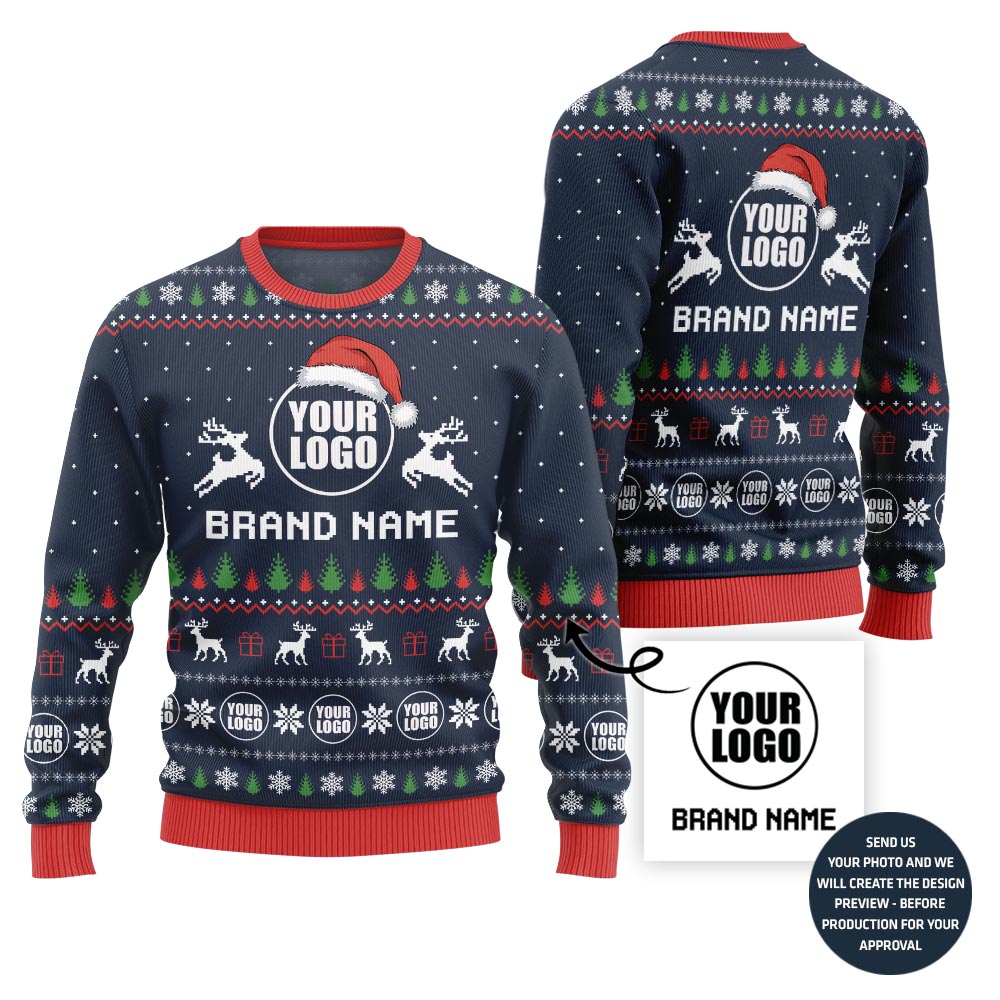 Glowing Custom Logo Holiday Sweater
