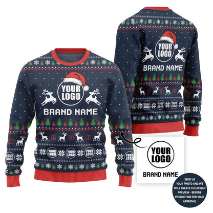 Glowing Custom Logo Holiday Sweater
