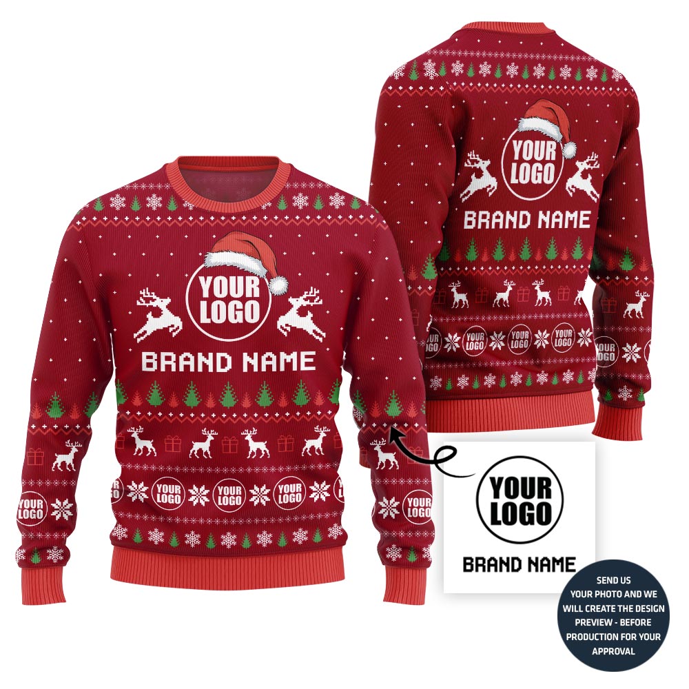 Glowing Custom Logo Holiday Sweater