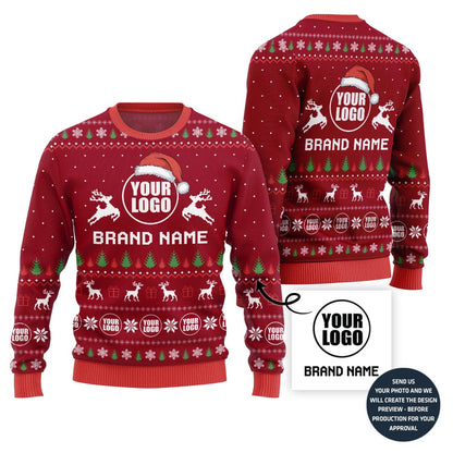 Glowing Custom Logo Holiday Sweater