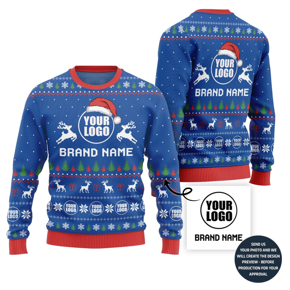Glowing Custom Logo Holiday Sweater
