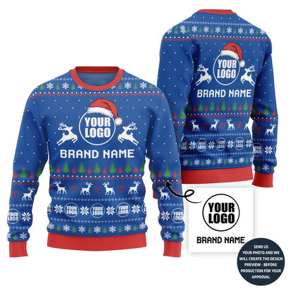Glowing Custom Logo Holiday Sweater