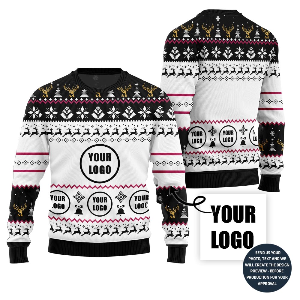 Glowing Custom Logo Ugly Sweater