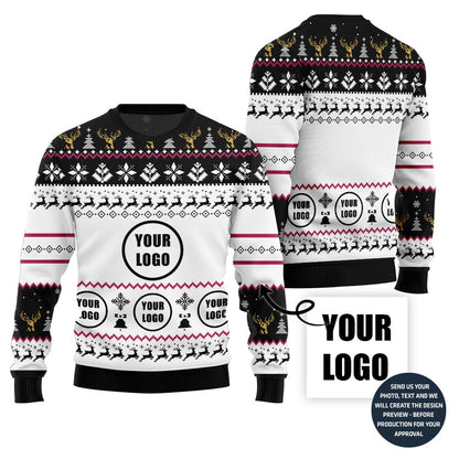 Glowing Custom Logo Ugly Sweater