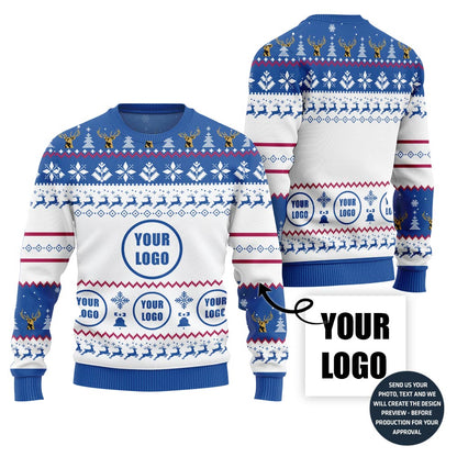 Glowing Custom Logo Ugly Sweater