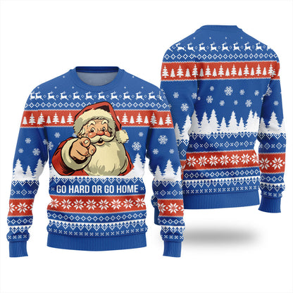 Go Hard Or Go Home Santa Ugly Christmas Sweater