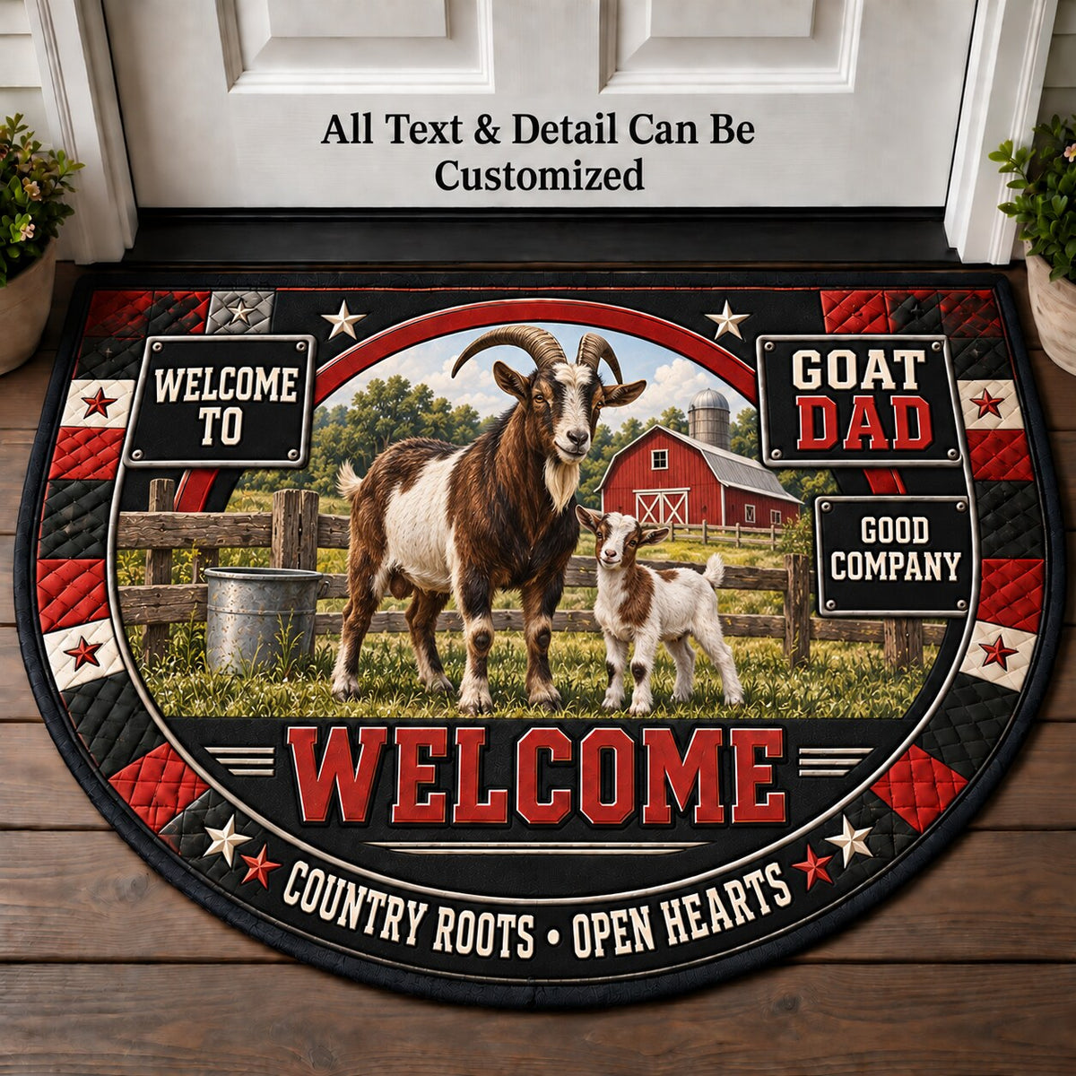 Goat Dad Personalized Half Round Mat | 5To9Vibe