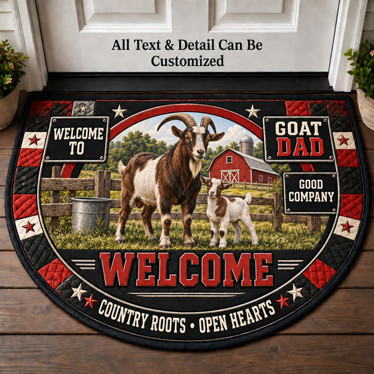 Goat Dad Personalized Half Round Mat | 5To9Vibe
