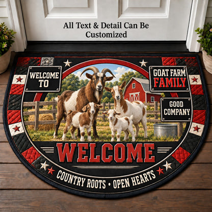 Goat Farm Family Personalized Half Round Mat | 5To9Vibe