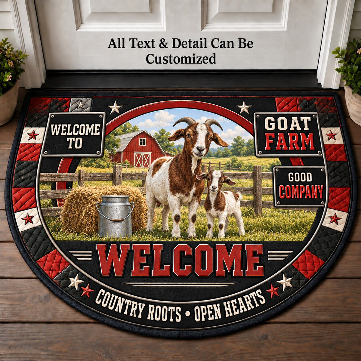 Goat Farm Personalized Half Round Mat | 5To9Vibe