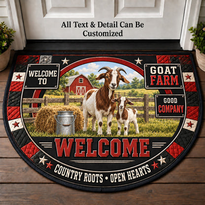 Goat Farm Personalized Half Round Mat | 5To9Vibe