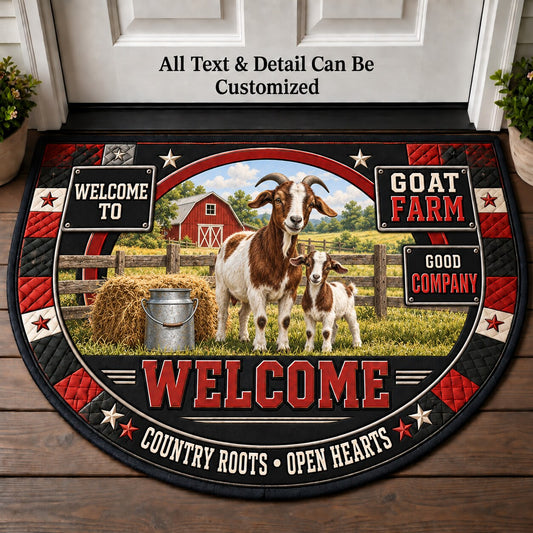Goat Farm Personalized Half Round Mat | 5To9Vibe