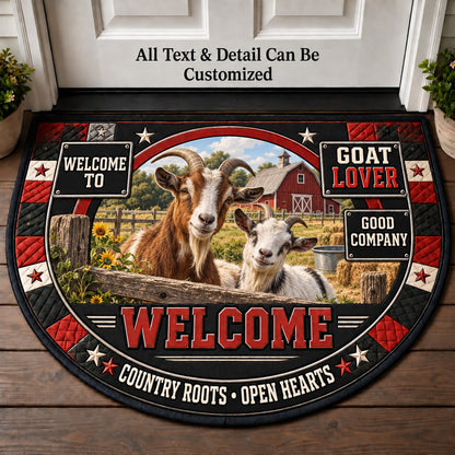 Goat Lover Personalized Half Round Mat | 5To9Vibe