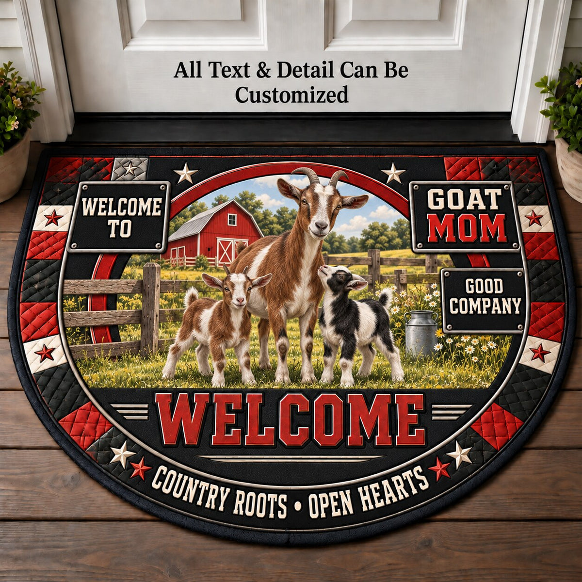 Goat Mom Personalized Half Round Mat | 5To9Vibe