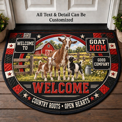 Goat Mom Personalized Half Round Mat | 5To9Vibe