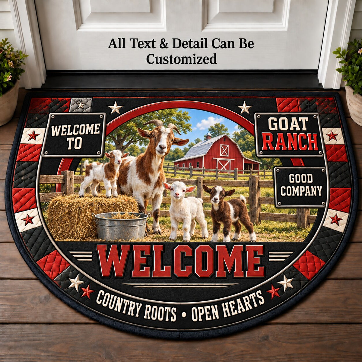 Goat Ranch Personalized Half Round Mat | 5To9Vibe