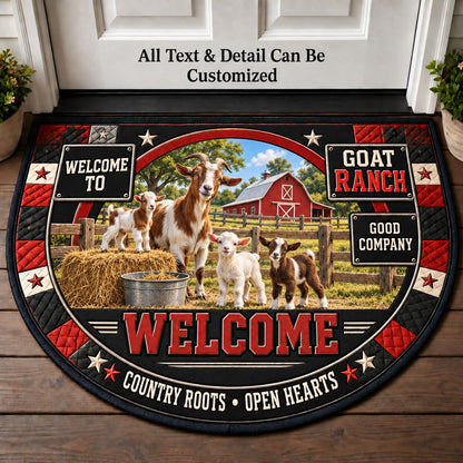 Goat Ranch Personalized Half Round Mat | 5To9Vibe