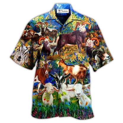 Hawaiian Shirt / Adults / S Goat Love Animals Life Grass - Hawaiian Shirt 