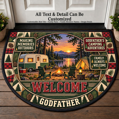 Godfather's Camping Adventures Personalized Half Round Mat | 5To9Vibe