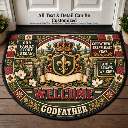 Godfather's Established Year Personalized Half Round Mat | 5To9Vibe