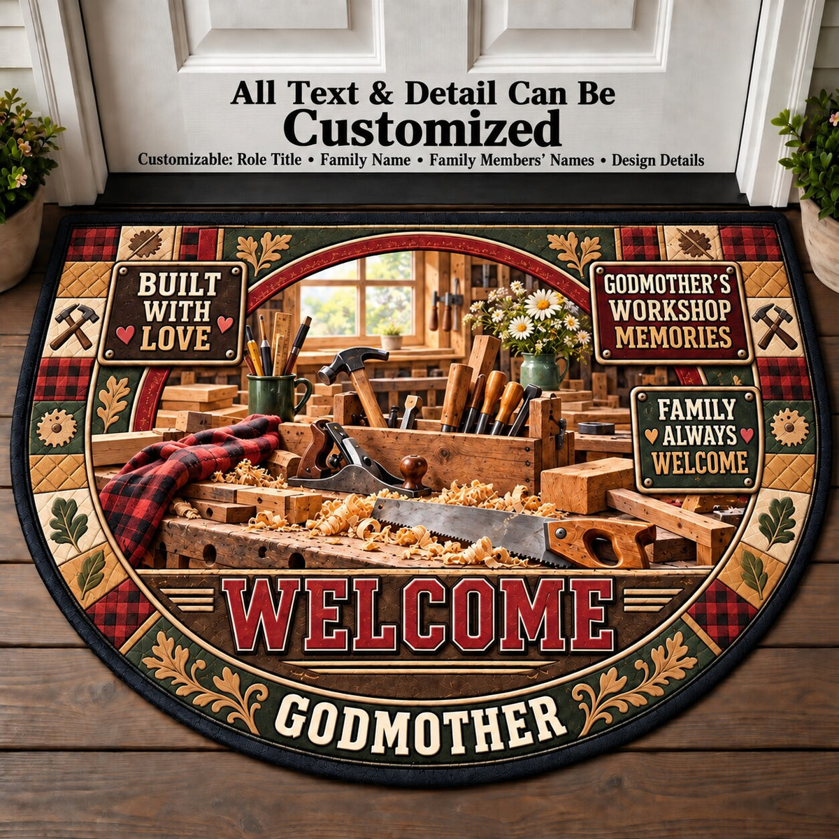 Godmother's Workshop Memories Personalized Half Round Mat | 5To9Vibe