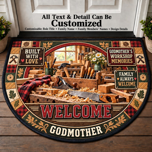 Godmother's Workshop Memories Personalized Half Round Mat | 5To9Vibe