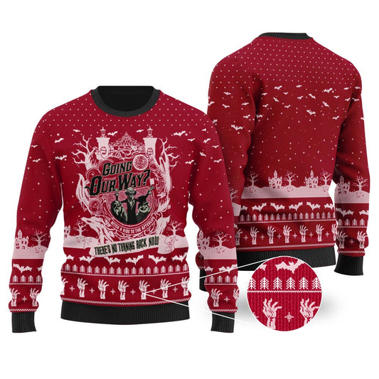 Going Our Way The Haunted Mansion Halloween Sweater Cardinal Red