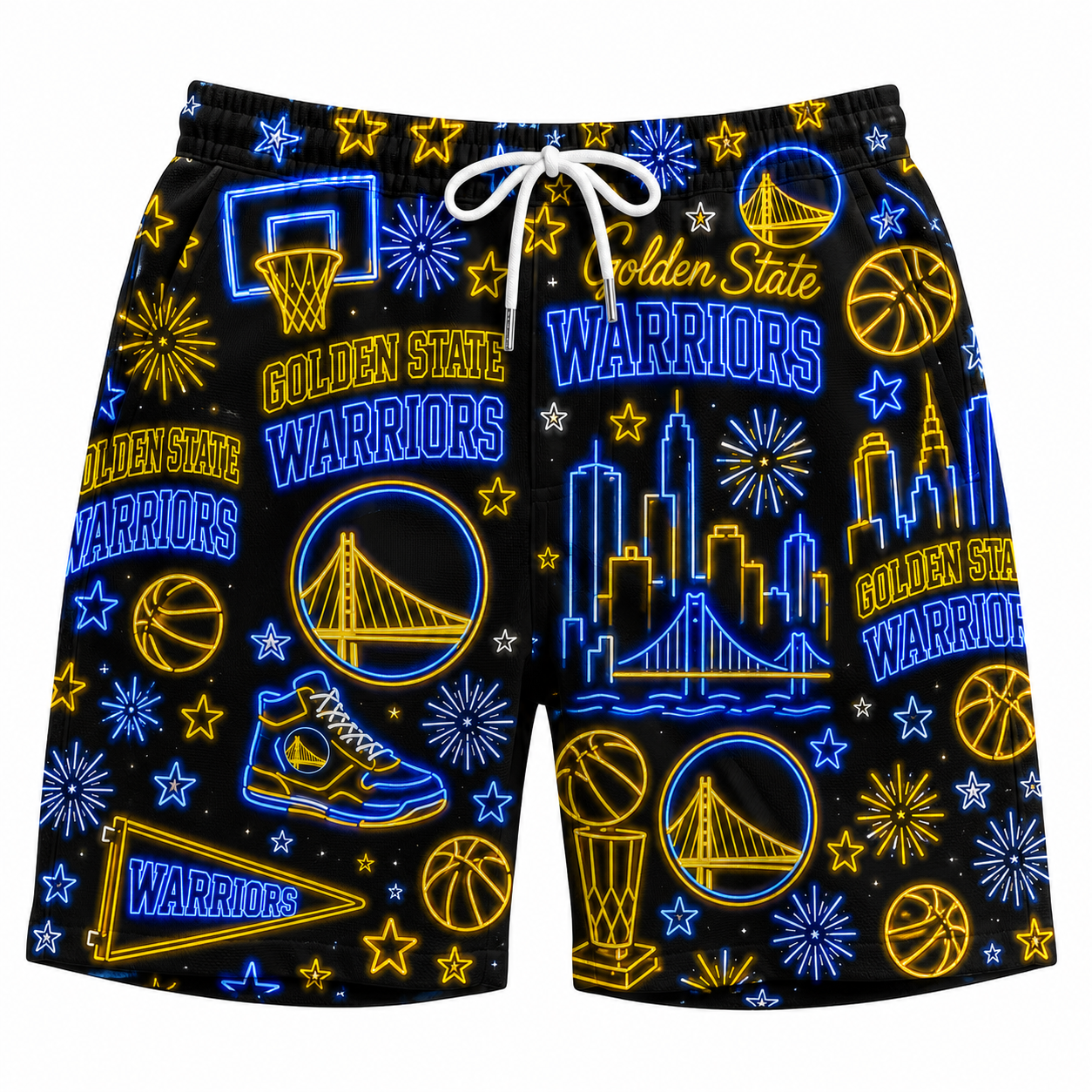 All Basketball Teams Neon Pattern Vibe Summer Party Button-Up Unisex Hawaiian Shirt For Men and Women