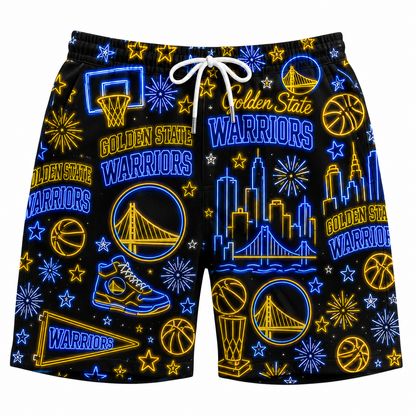 All Basketball Teams Neon Pattern Vibe Summer Party Button-Up Unisex Hawaiian Shirt For Men and Women