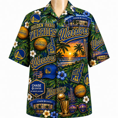 All Basketball Teams Tropical Sunset Paradise Pattern Vibe Summer Party Button-Up Unisex Hawaiian Shirt For Men and Women