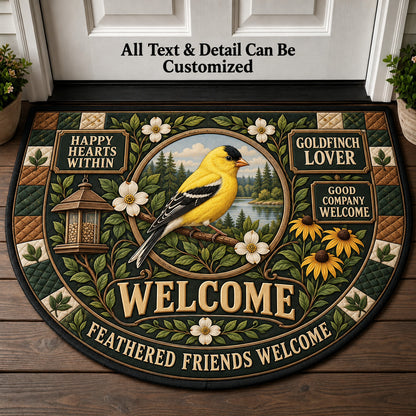 Goldfinch Lover Personalized Half Round Mat | 5To9Vibe