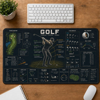 Golf Sports Visual Guide Desk Mat | 5To9Vibe