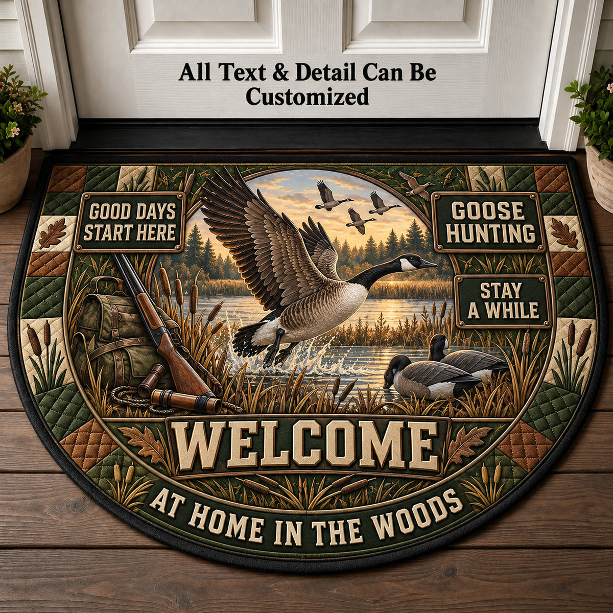 Goose Hunting Personalized Half Round Mat | 5To9Vibe