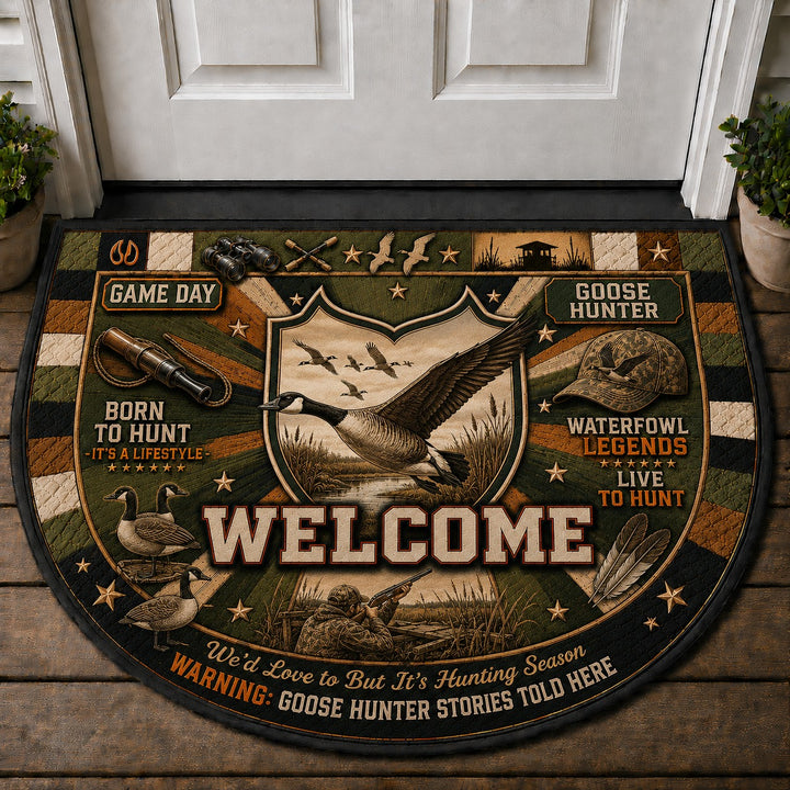 Goose Hunter Outdoor Adventures Quilted Print Premium Welcome Mat – Personalized Doormat