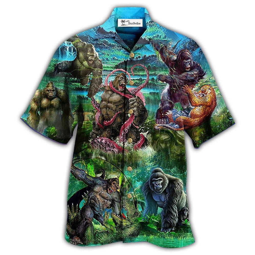 Hawaiian Shirt / Adults / S Gorilla Is The King Of The Jungle Cool - Hawaiian Shirt 
