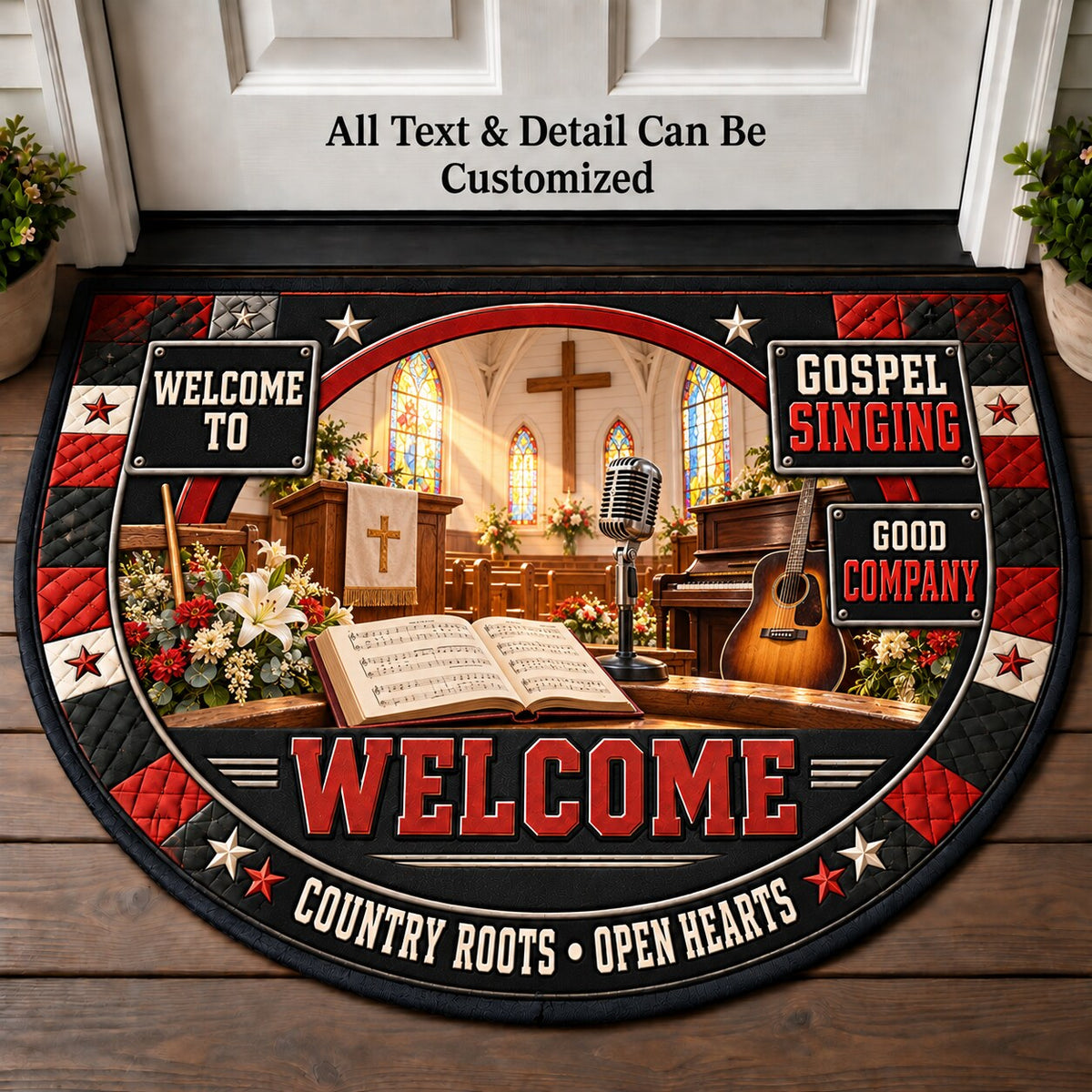 Gospel Singing Personalized Half Round Mat | 5To9Vibe