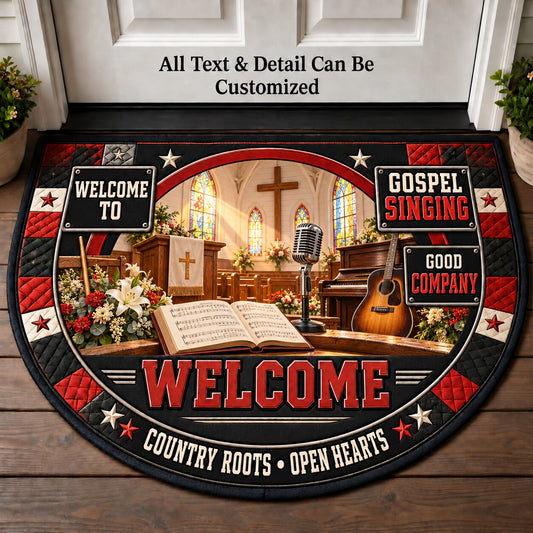 Gospel Singing Personalized Half Round Mat | 5To9Vibe
