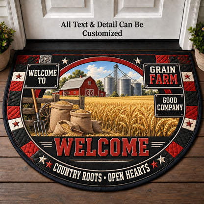 Grain Farm Personalized Half Round Mat | 5To9Vibe