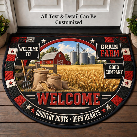Grain Farm Personalized Half Round Mat | 5To9Vibe