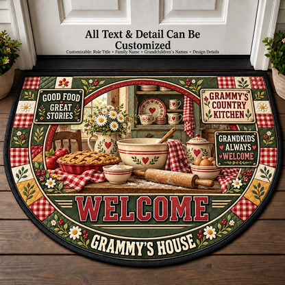 Grammy's Country Kitchen Personalized Half Round Mat | 5To9Vibe