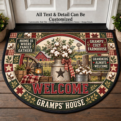 Gramps' Cozy Farmhouse Personalized Half Round Mat | 5To9Vibe